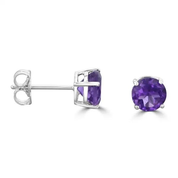 Rollands Design Amethyst Stud Earrings Rolland's Jewelers Libertyville, IL