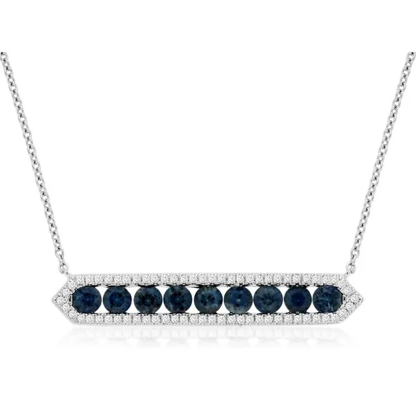 Diamond & Sapphire Bar Necklace Rolland's Jewelers Libertyville, IL