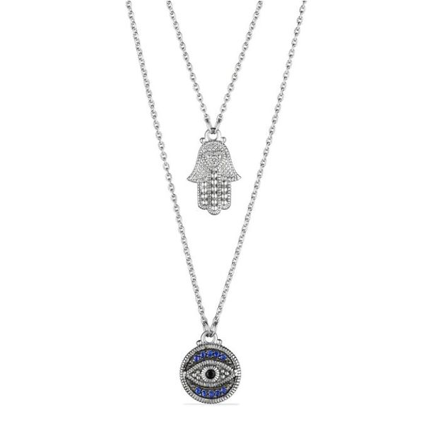 Judith Ripka Little Luxuries Evil Eye & Hamsa Layered Necklace Rolland's Jewelers Libertyville, IL