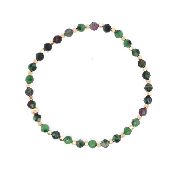 Dee Berkley Ruby Fuchsite & Gold Bead Bracelet Rolland's Jewelers Libertyville, IL