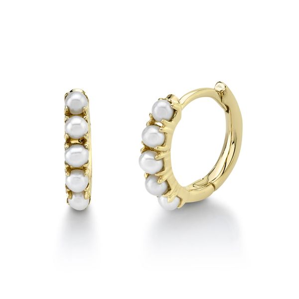 Shy Creation Pearl Huggie Earrings Rolland's Jewelers Libertyville, IL