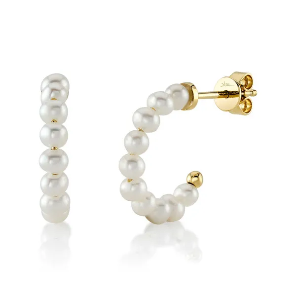 Shy Creation Pearl Hoop Earrings Rolland's Jewelers Libertyville, IL