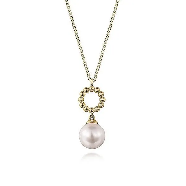 Gabriel 14Kt Yellow Gold Bujukan Circle Pearl Pendant Rolland's Jewelers Libertyville, IL