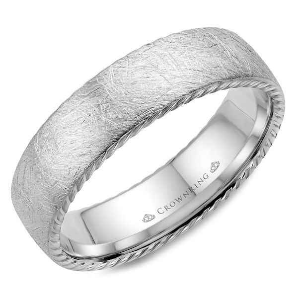 Crown Ring Brushed Rope Men's Band Rolland's Jewelers Libertyville, IL