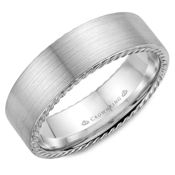 Crown Ring Satin Rope Men's Band Rolland's Jewelers Libertyville, IL