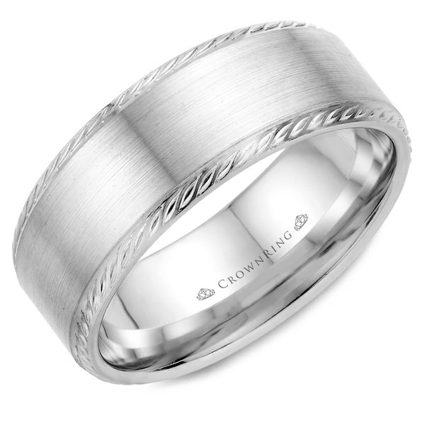 Crown Ring Satin Rope Men's Band Rolland's Jewelers Libertyville, IL