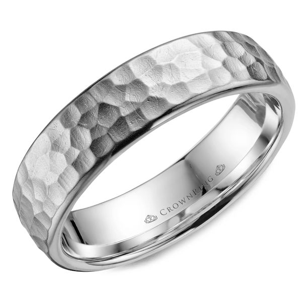 Crown Ring Hammered Men's Band Rolland's Jewelers Libertyville, IL