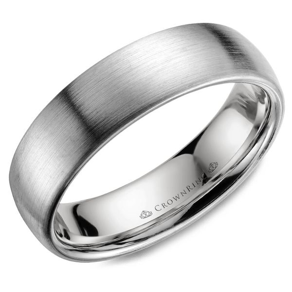 Crown Ring Satin Two Tone Gold Men's Band Rolland's Jewelers Libertyville, IL