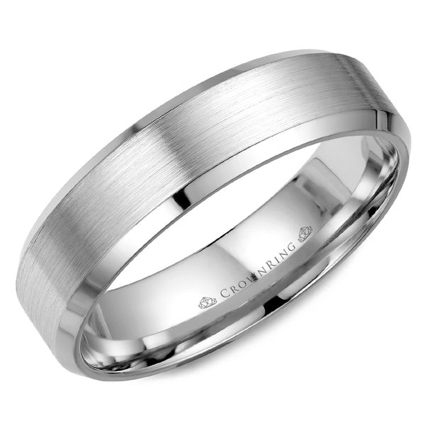 Crown Ring Satin Carved Men's Band Rolland's Jewelers Libertyville, IL