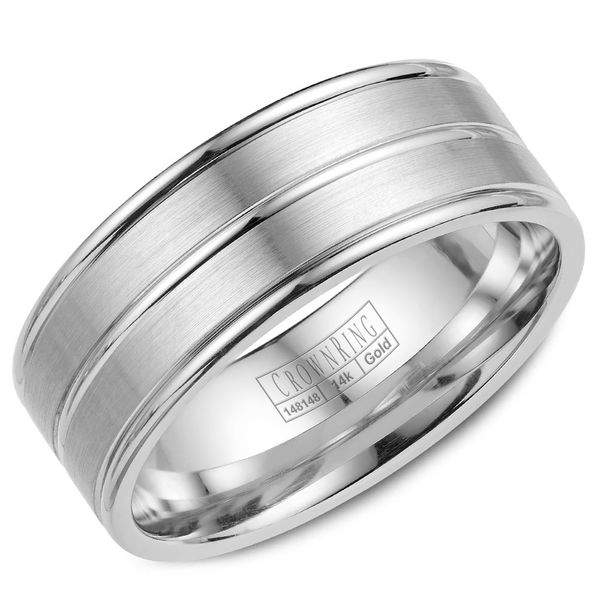 Crown Ring Satin Lined Men's Band Rolland's Jewelers Libertyville, IL