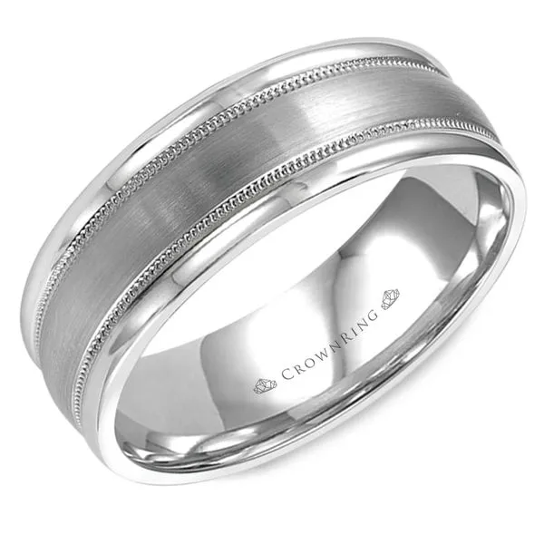 Crown Ring Satin Men's Band Rolland's Jewelers Libertyville, IL