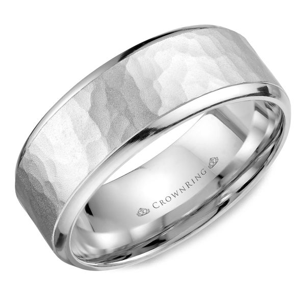 Crown Ring Soft Hammered Men's Band Rolland's Jewelers Libertyville, IL
