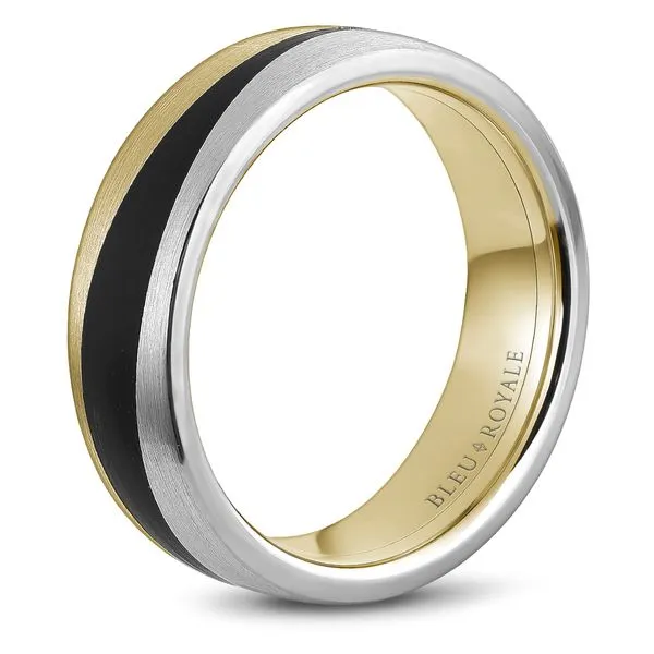 Bleu Royale Two Tone Gold and Black Carbon Men's Band Image 3 Rolland's Jewelers Libertyville, IL