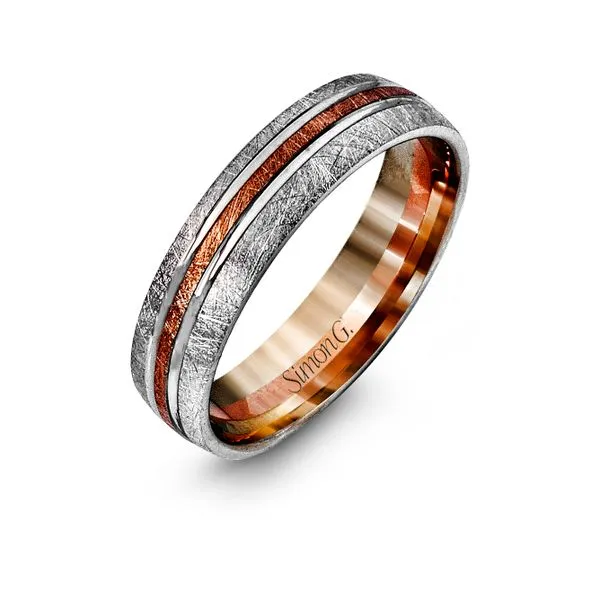 Simon G. Two Tone Gold Men's Wedding Band Rolland's Jewelers Libertyville, IL