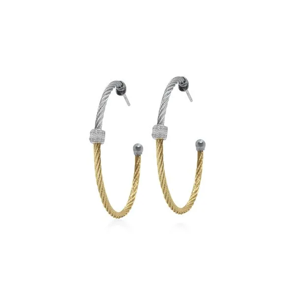 ALOR Cable Hoops With Diamonds Rolland's Jewelers Libertyville, IL