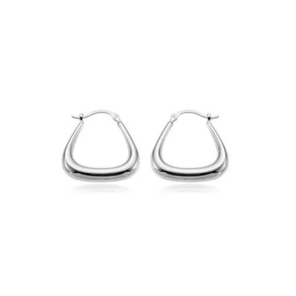 Carla 14K White Gold Triangle Hoop Earrings Rolland's Jewelers Libertyville, IL
