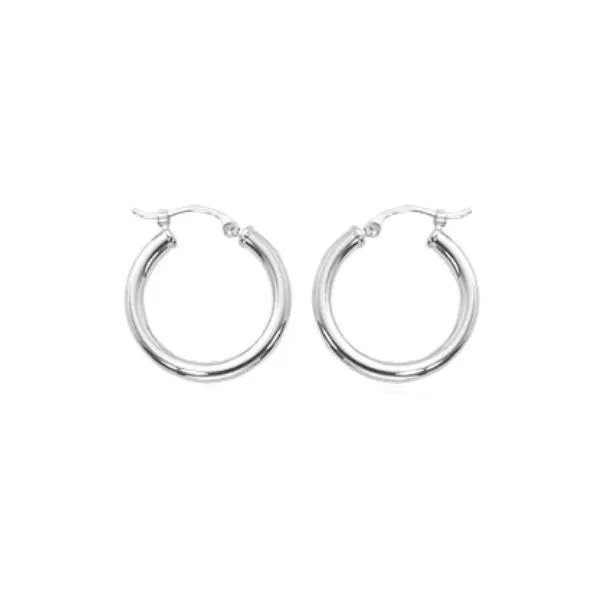 Carla 14K White Gold Hoop Earrings Rolland's Jewelers Libertyville, IL