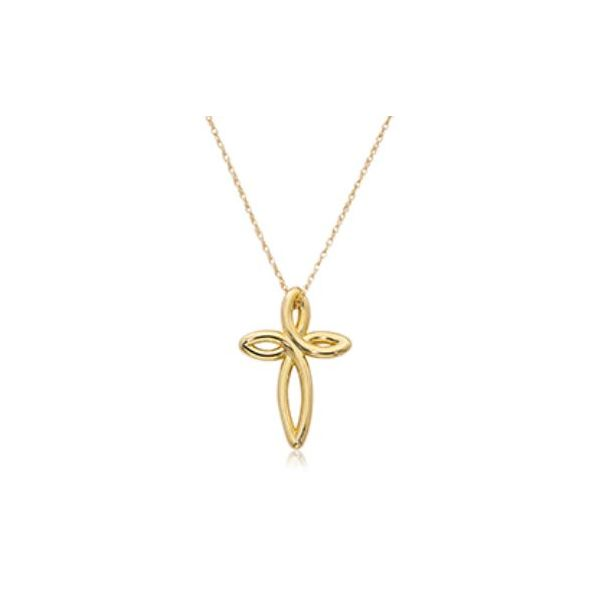 Open Freeform Cross Pendant With Chain Rolland's Jewelers Libertyville, IL