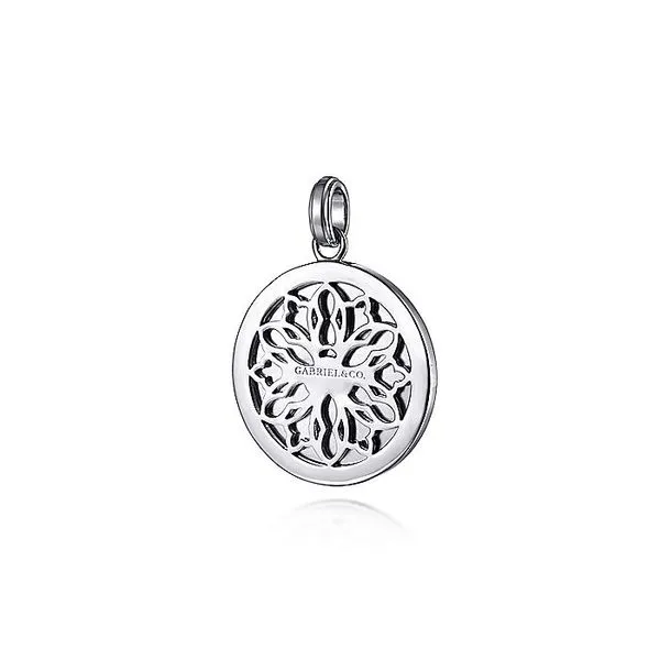Gabriel Sterling Silver & Black Spinel Compass Pendant Image 2 Rolland's Jewelers Libertyville, IL