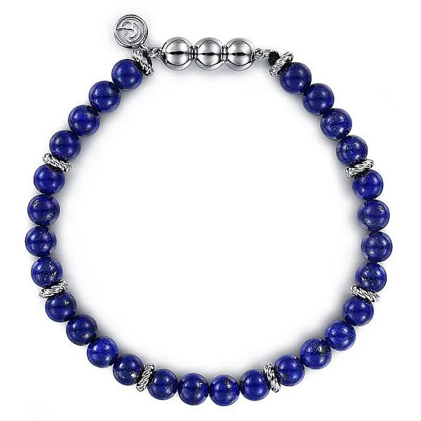 Gabriel Silver & Lapis Beaded Bracelet Rolland's Jewelers Libertyville, IL