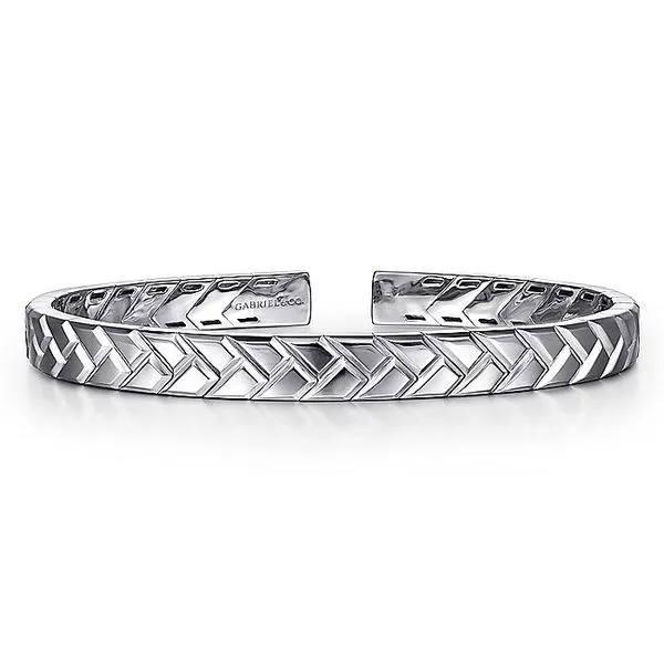 Gabriel Sterling Silver Open Herringbone Style Bracelet Rolland's Jewelers Libertyville, IL