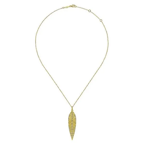 Gabriel Gold Leaf Pendant Image 2 Rolland's Jewelers Libertyville, IL