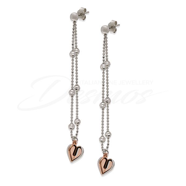 Desmos Dangle Earrings with Heart Drops Rolland's Jewelers Libertyville, IL