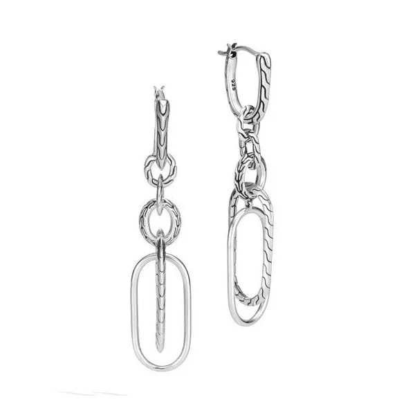 John Hardy Remix Asymmetrical Link Earrings Rolland's Jewelers Libertyville, IL