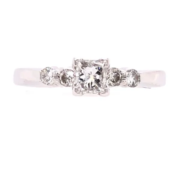 Estate 14K White Gold Princess Cut Diamond Engagement Ring Rolland's Jewelers Libertyville, IL