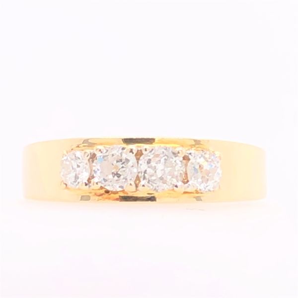 Estate 18K Yellow Gold 4-Stone Vintage Cut Band Rolland's Jewelers Libertyville, IL