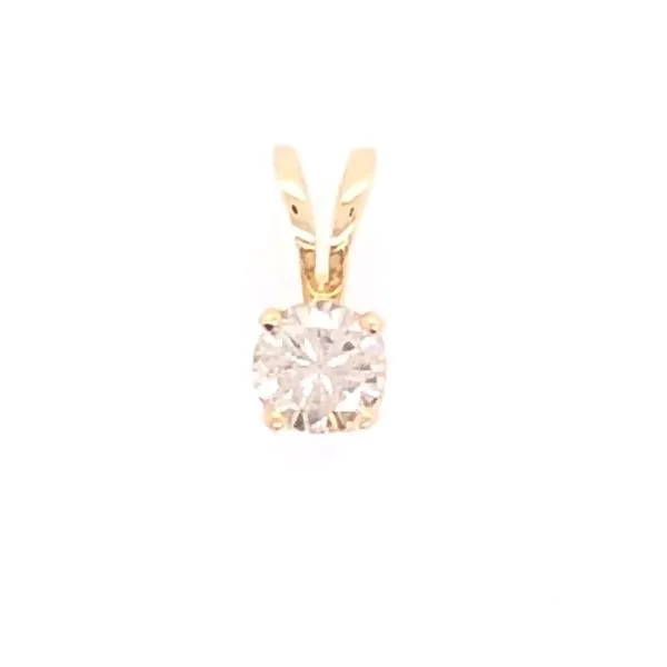 Estate 14K Yellow Gold Round Solitaire Pendant Rolland's Jewelers Libertyville, IL