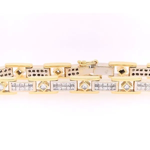 Estate 18K Two Tone Diamond Tennis Bracelet Rolland's Jewelers Libertyville, IL