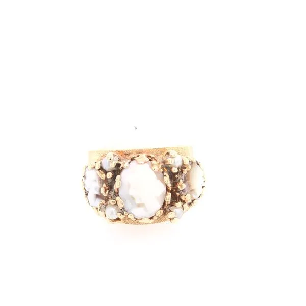 Estate 14K Yellow Gold Pearl & Cameo Ring Rolland's Jewelers Libertyville, IL