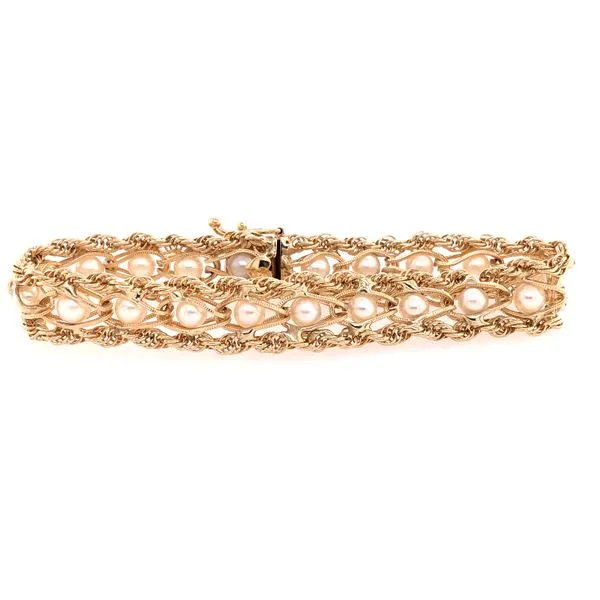 Estate 14K Yellow Gold Pearl Rope Bracelet Rolland's Jewelers Libertyville, IL