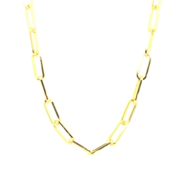 Brass Paperclip Mask Necklace Chain Rolland's Jewelers Libertyville, IL