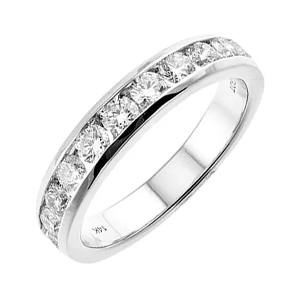 Classic straightline diamond band. Root Jewelers Medford, OR