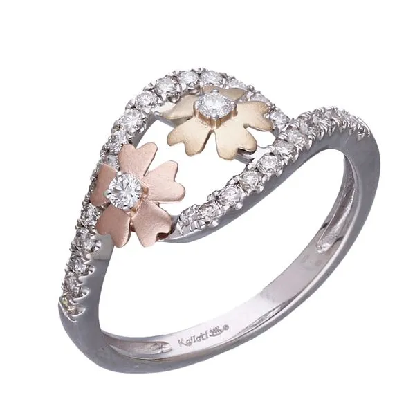 Fashionable Diamond Wave Floral Ring Root Jewelers Medford, OR
