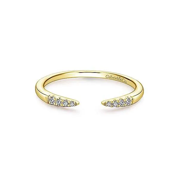Gabriel NY diamond tipped open stackable band. Root Jewelers Medford, OR