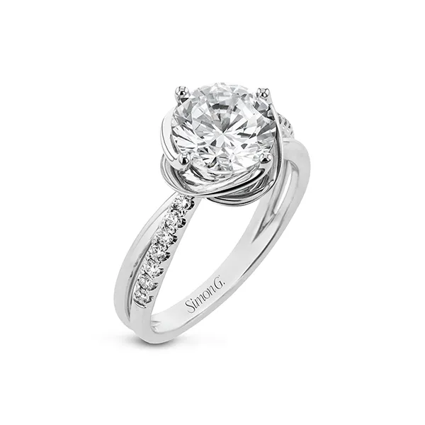 This criss-cross design ring with a halo of gold strands wrapped around the center Root Jewelers Medford, OR