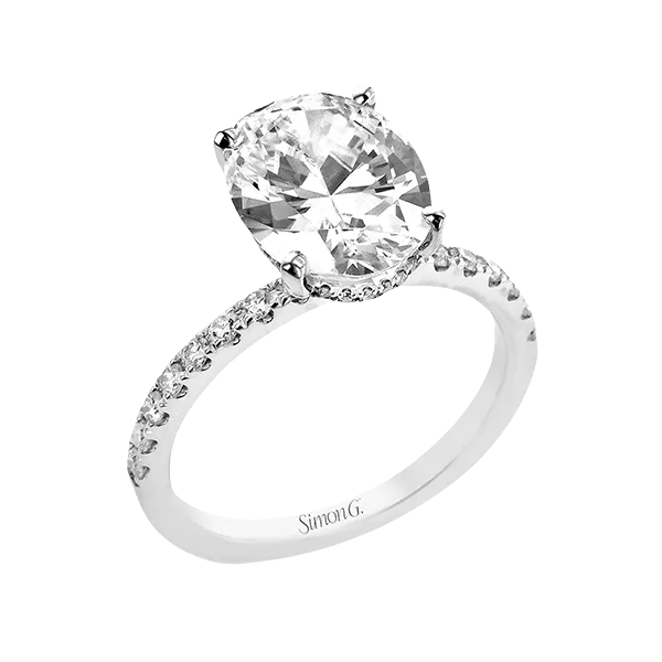 Delightful under halo Simon G. semi-mount ring.*Center stone not included Root Jewelers Medford, OR