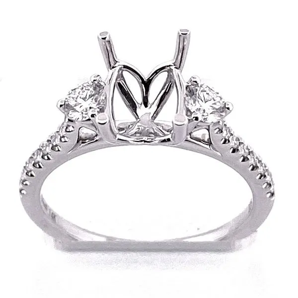Beautiful three stone diamond ring. *Center not included. Root Jewelers Medford, OR