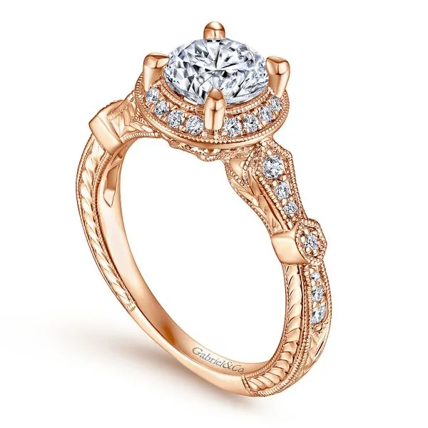 Halo design vintage inspired diamond ring. *Center not included. Root Jewelers Medford, OR