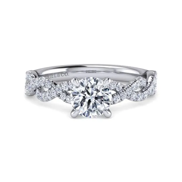 Stunning twisted shank diamond ring. *Center not included. Root Jewelers Medford, OR