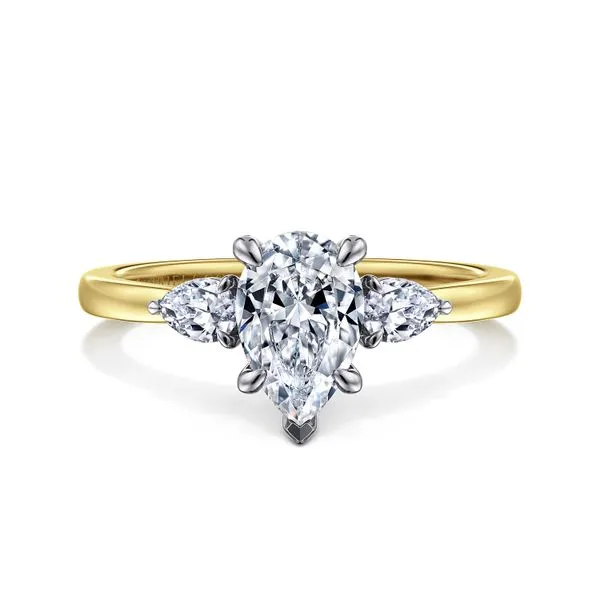 Three pear shapes adorn this ring by Gabriel & Co. *Center not included. Root Jewelers Medford, OR