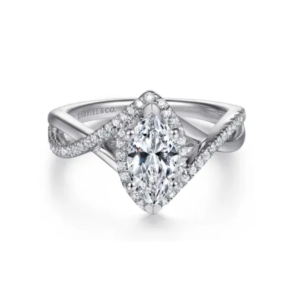 Modern Marquise halo diamond ring. *Center not included. Root Jewelers Medford, OR