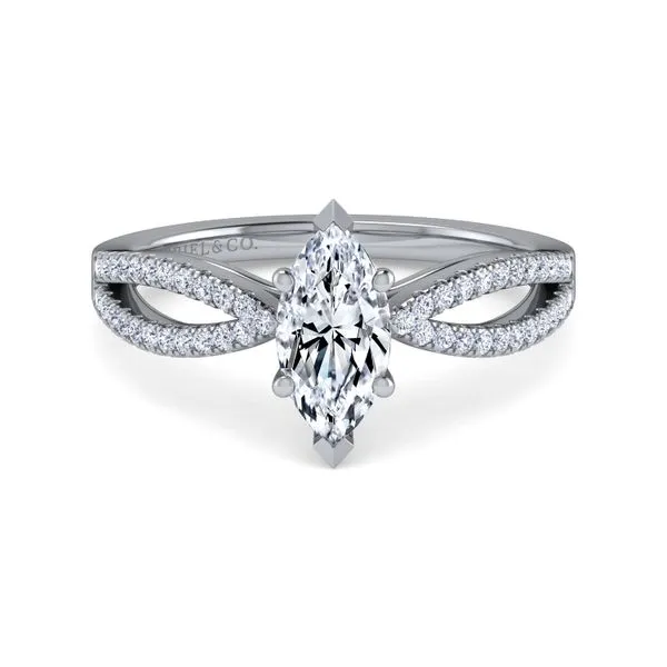 Modern split shank marquise diamond ring. *Center not included. Root Jewelers Medford, OR