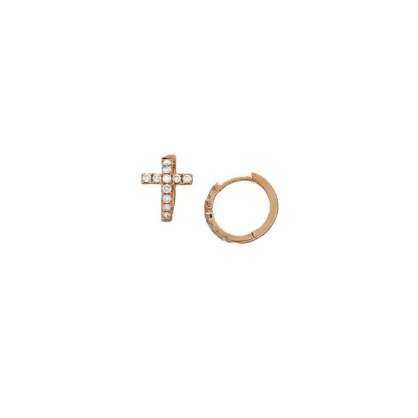 Fun Huggie Cross Diamond Earrings Root Jewelers Medford, OR