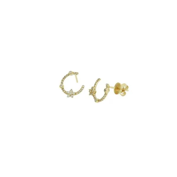 Dainty and Dazzling Diamond Flower Motif Earrings Root Jewelers Medford, OR