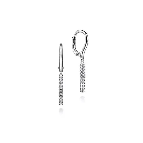 Diamond bar drop earrings by Gabriel & Co. Root Jewelers Medford, OR