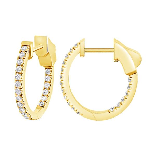 14KY Diamond Hoop Earrings Root Jewelers Medford, OR
